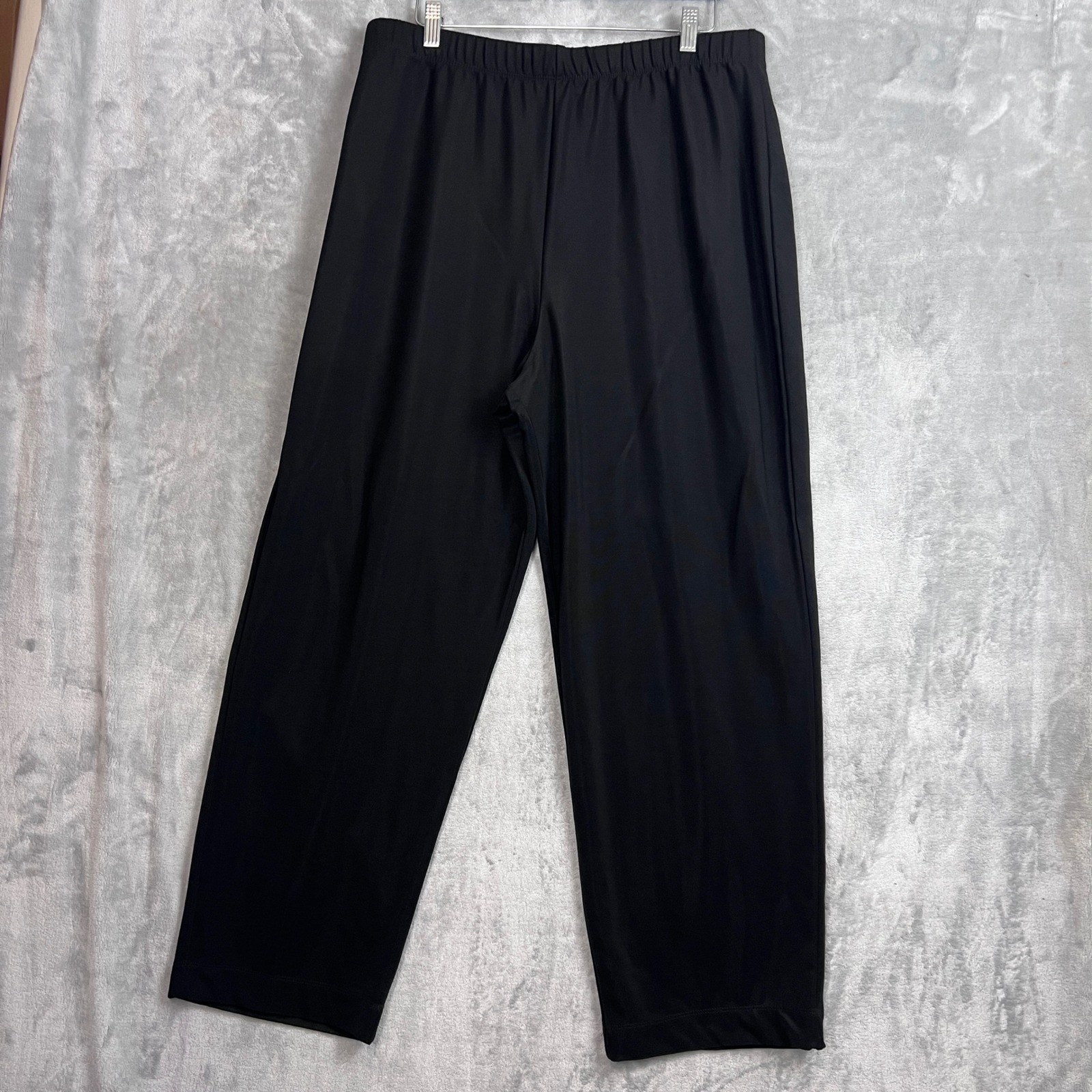 Susan Graver Women Black Wide Leg Pull On Pants Womens Xl Made In Usa